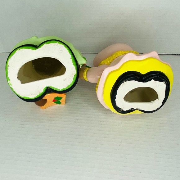 Set of 2 Vintage Hobbyist Ceramic Christmas Carolers Teddy Bears Figurines - Picture 8 of 9